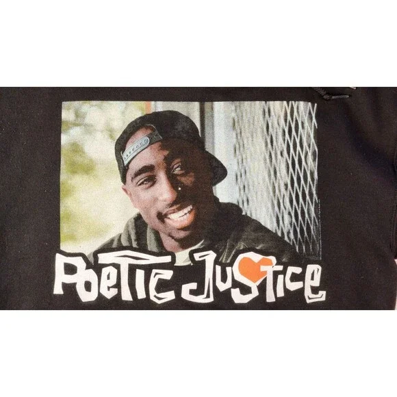 Tupac Shakur 2pac Poetic Justice Hoodie Mens Size Small Sweatshirt - Picture 3 of 8